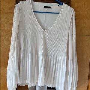 Quince White Pleated Blouse